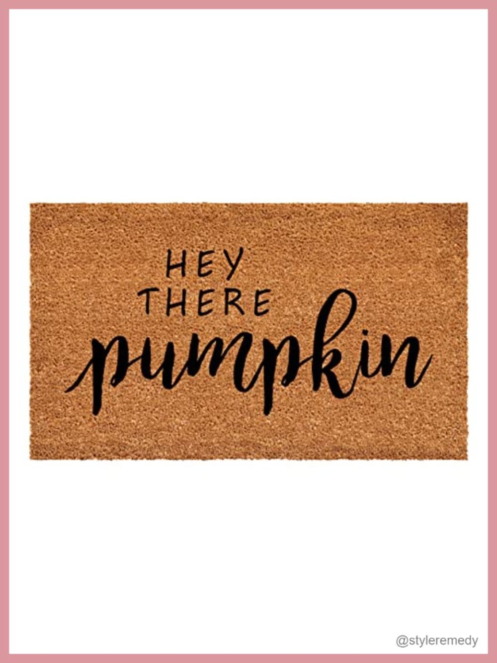 Hey There Pumpkin Coir Doormat 24x36 Vinyl Backing Durable Outdoor